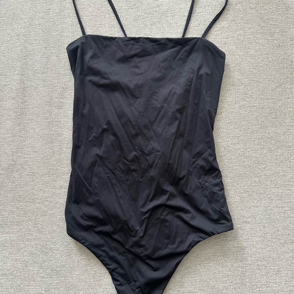 Aritzia Wilfred Black Spaghetti Strap Bodysuit